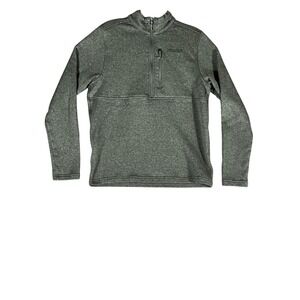 Marmot Mens Quarter Zip Fleece Pullover Olive Green Large L Heathered